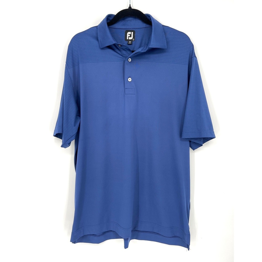 FootJoy Mens ProDry Performance Golf Polo Shirt Blue Large Preppy Country Club